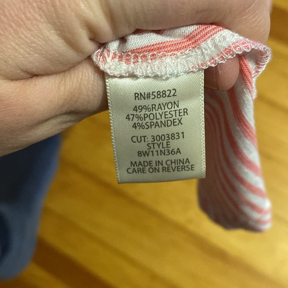 Max Studio white pink stripe 1X top - Picture 5 of 7